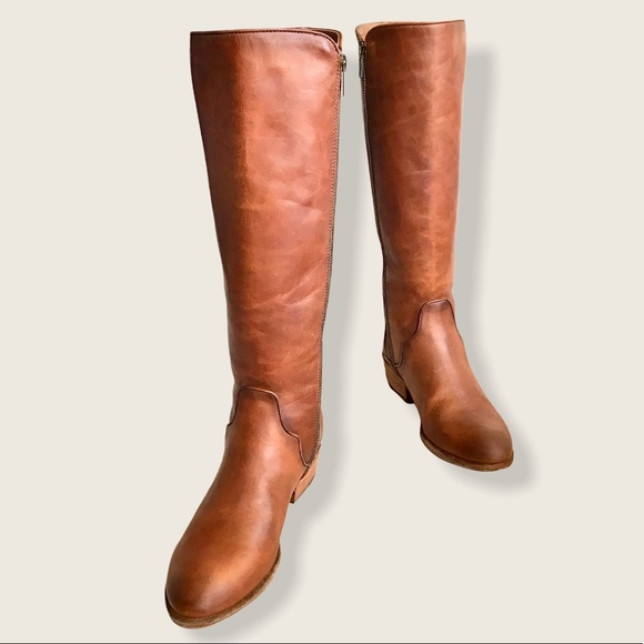 Frye Carson Piping Cognac Leather Tall Casual Boot - Picture 14 of 15